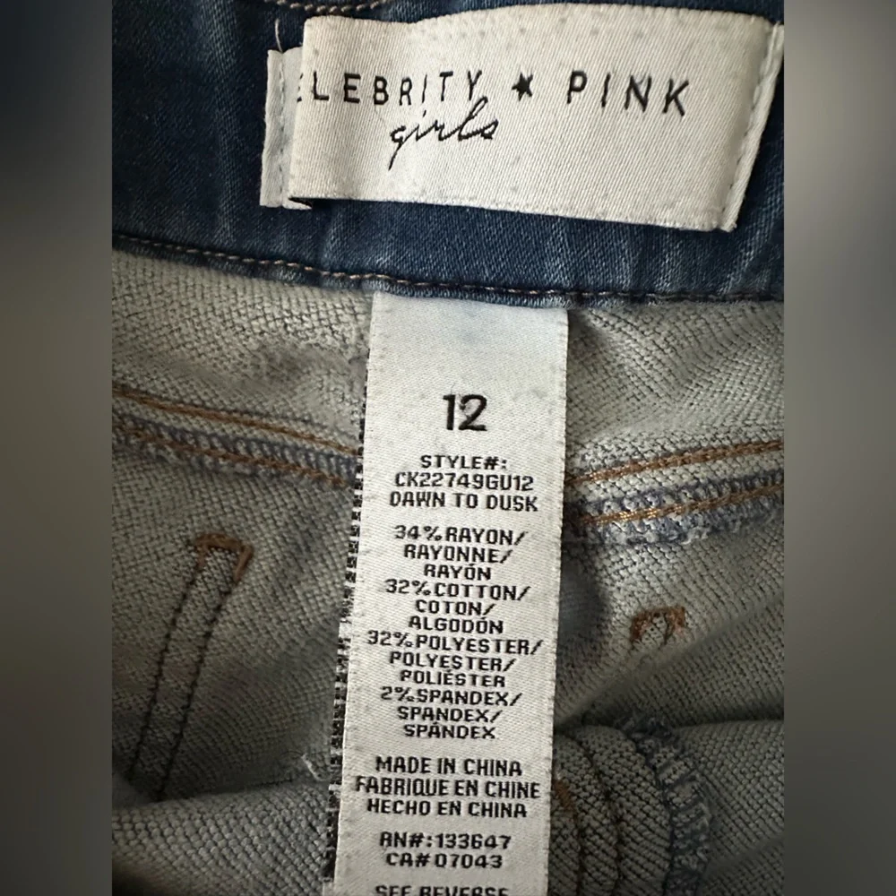 Celebrity‎ Pink Girls Blue Denim Jogger Jeans - Classic Mid Wash size 12